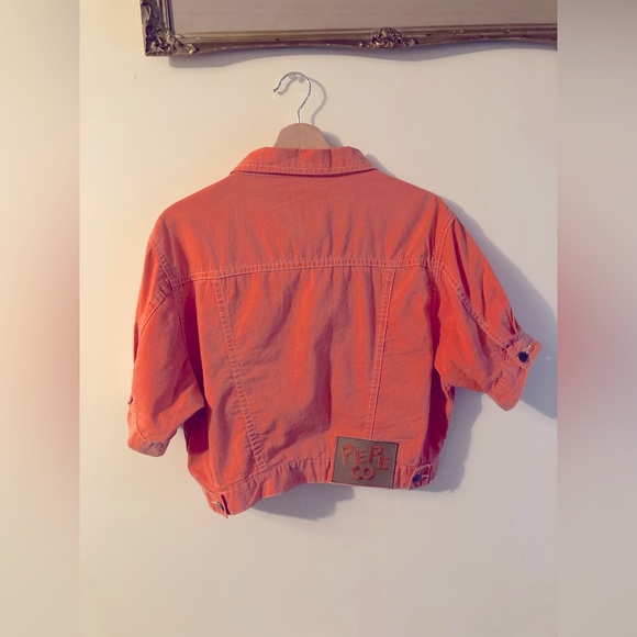 Vintage Pepe Co Orange Cropped Jacket Women’s Size Medium 80s Fashion 80s Vibes - Picture 3 of 7